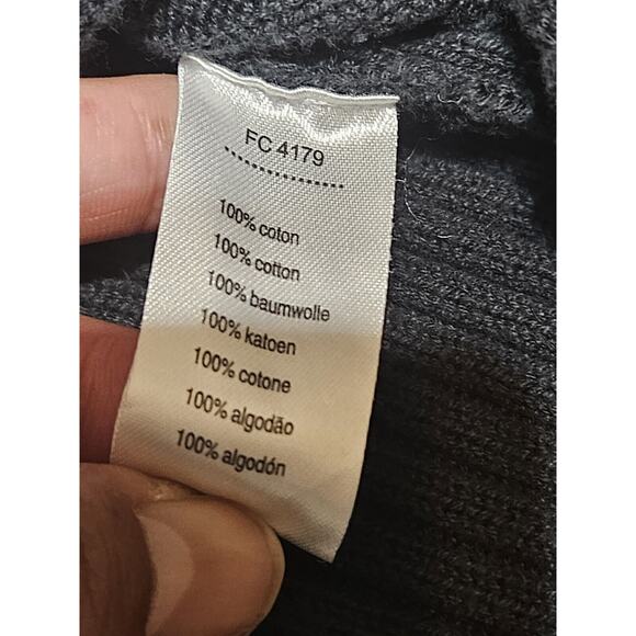 VTG Lacoste Ribbed Full Zip Up Cardigan Sweater Black Size 6 - Picture 5 of 8